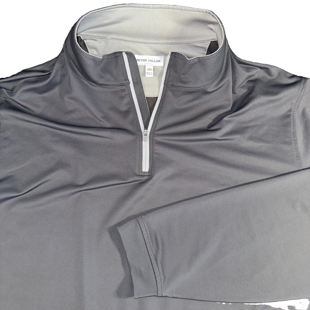 Peter Millar Pullover Mens XXL Gray Perth Quarter Zip Performance Sweatshirt 2XL